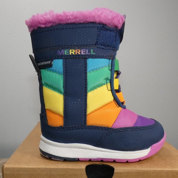 NiB Merrell Alpine Puffer JR Waterproof Backpacking Boot Rainbow Multi 4 Unisex - Picture 4 of 12